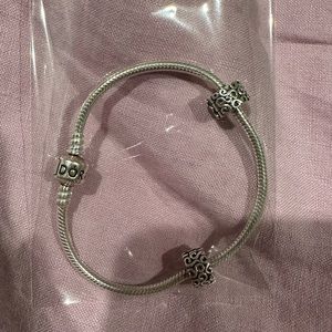 Pandora Bracelet with 2 Stoppers